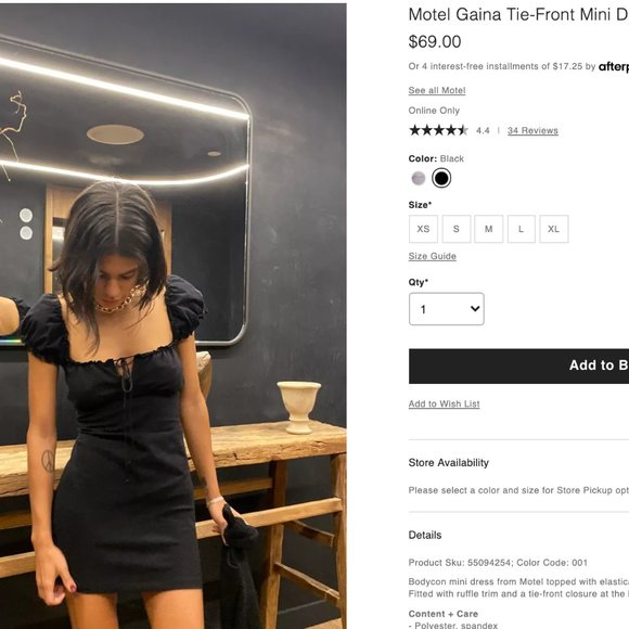 NWT S Motel UO Gaina Dress - Picture 14 of 15